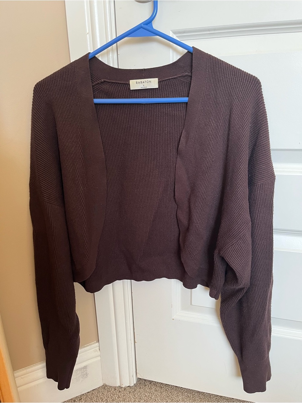 Aritzia Babaton Burgundy/Brown New Decision Shrug